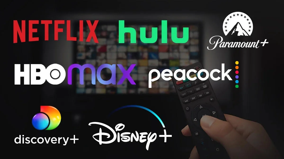 Netflix, disney, hulu, paramount+ logos